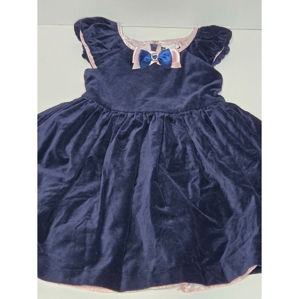 David Charles Velvet Tulle Dress | Girl's Size 4T | Navy Occasion Dress